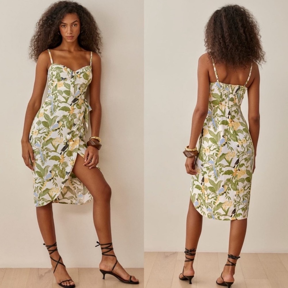 REFORMATION Rianne Midi Dress in Tropics Size 2